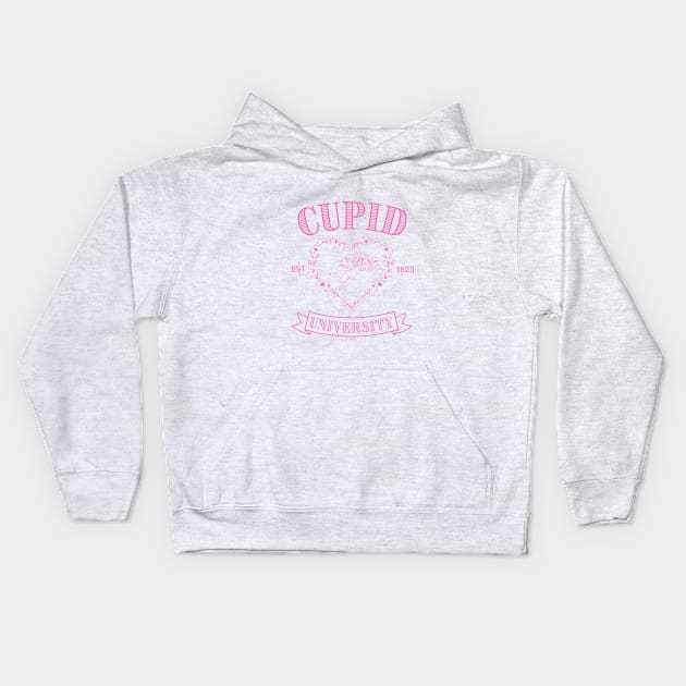 Cupid University T-Shirt, Cute Valentine's Day Shirt, Cute College Sweatshirt Classic T-Shirt, Neon Pink Kids Hoodie by KnockingLouder